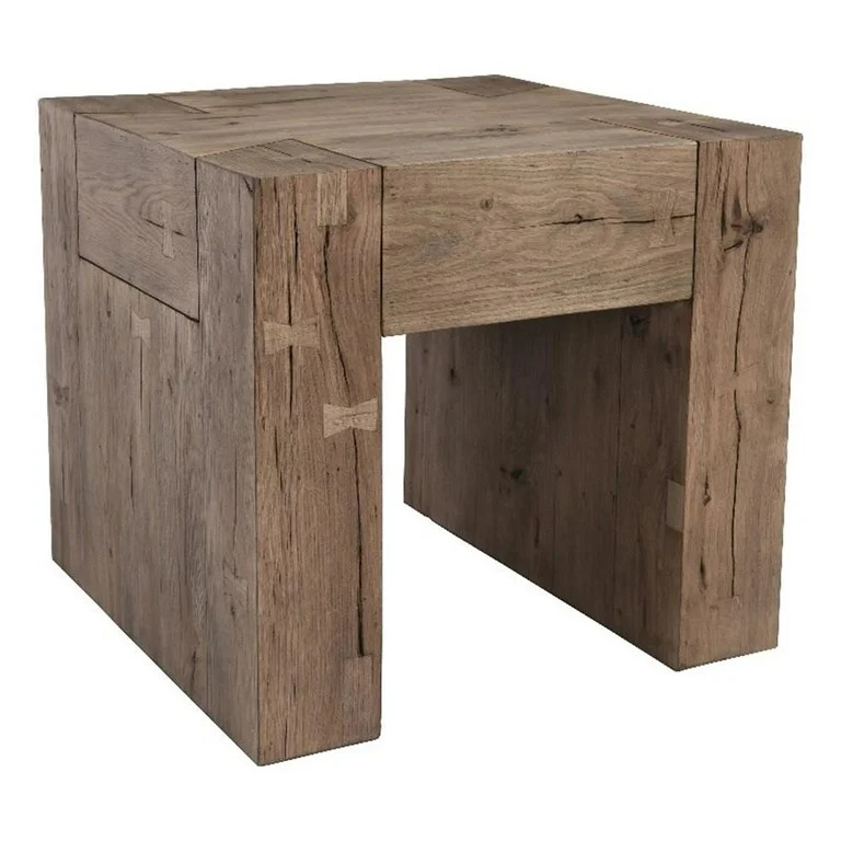 Pemberly Row Transitional Oak Wood End Table in Natural Brown | Walmart (US)