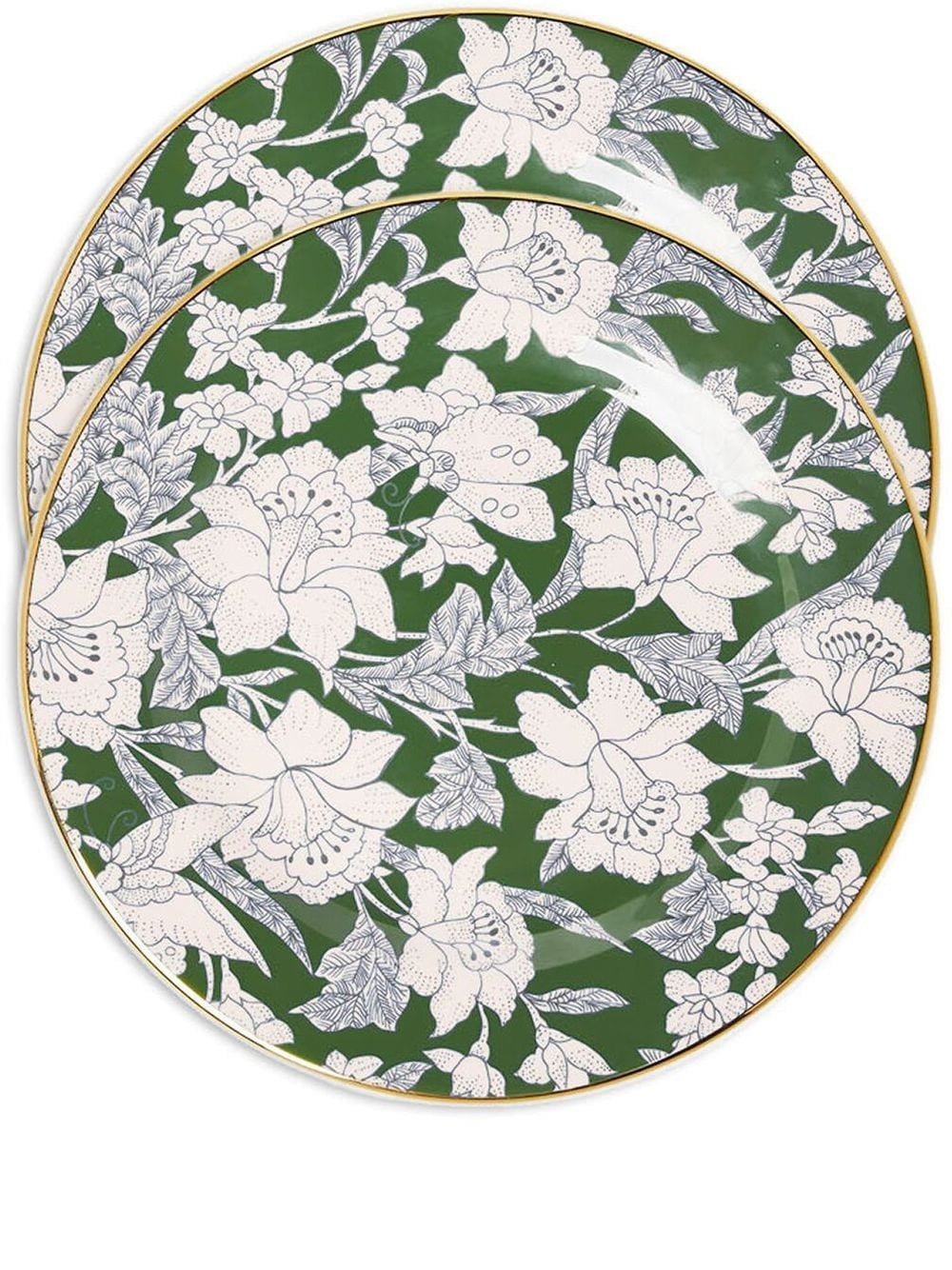 La DoubleJ Lilium Avorio-print dessert plates (set of 2) - Green | Farfetch Global