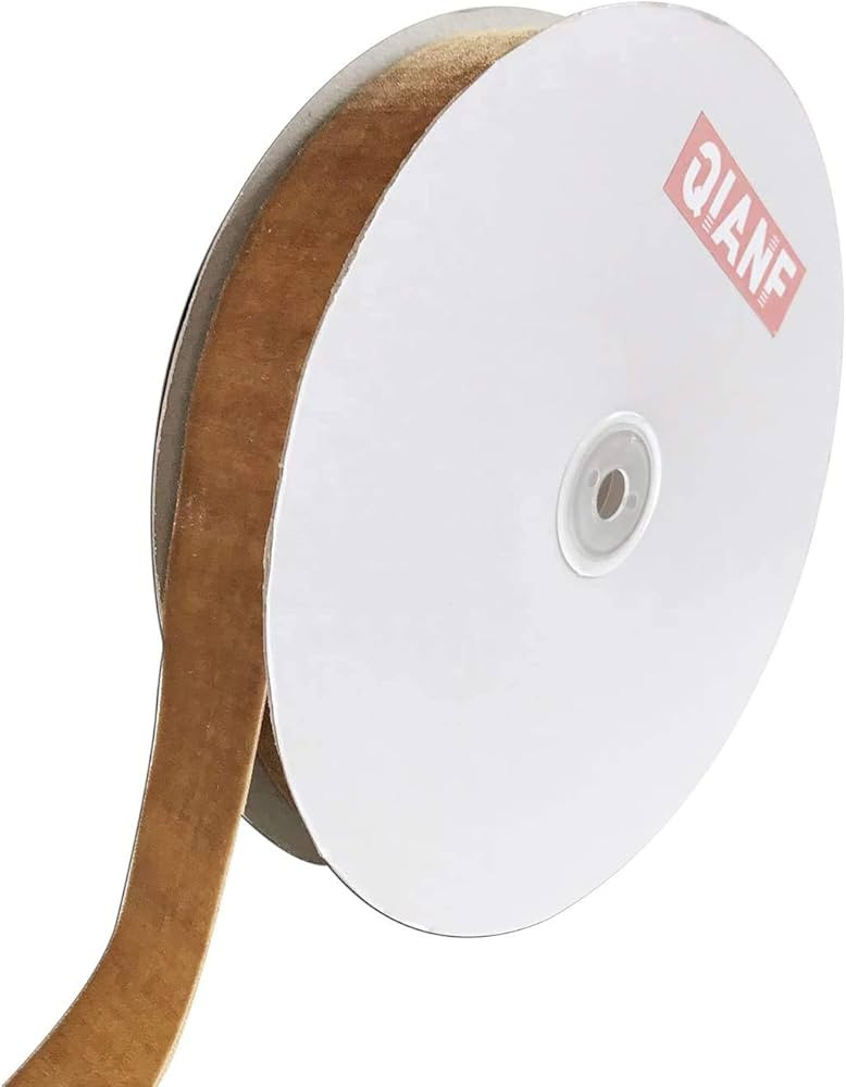 QIANF Velvet Ribbon, 1 1/2-Inch by 25-Yard Spool (Khaki) | Amazon (US)