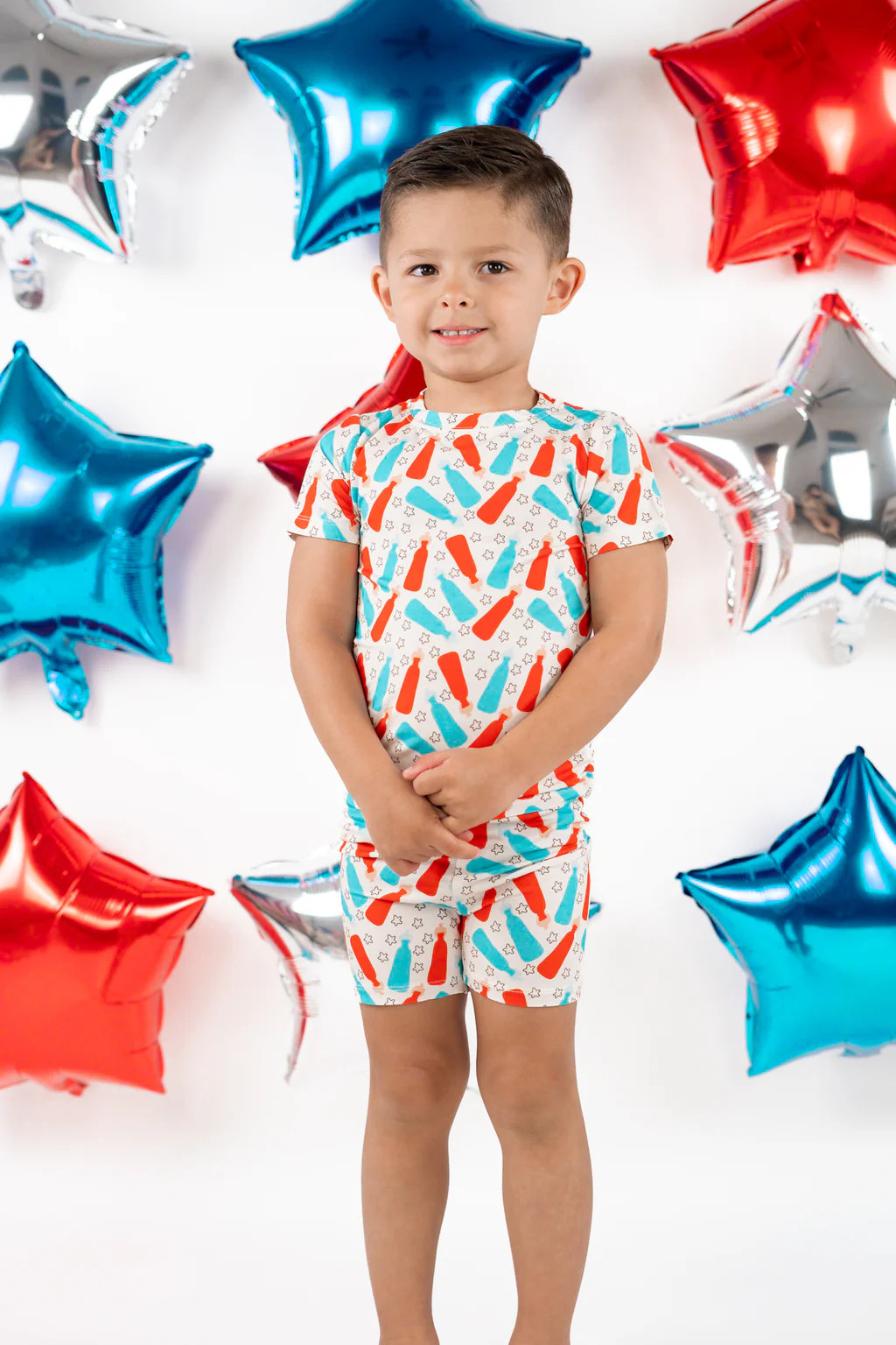 BURSTING RED WHITE & BLUE DREAM SHORT SET | DREAM BIG LITTLE CO