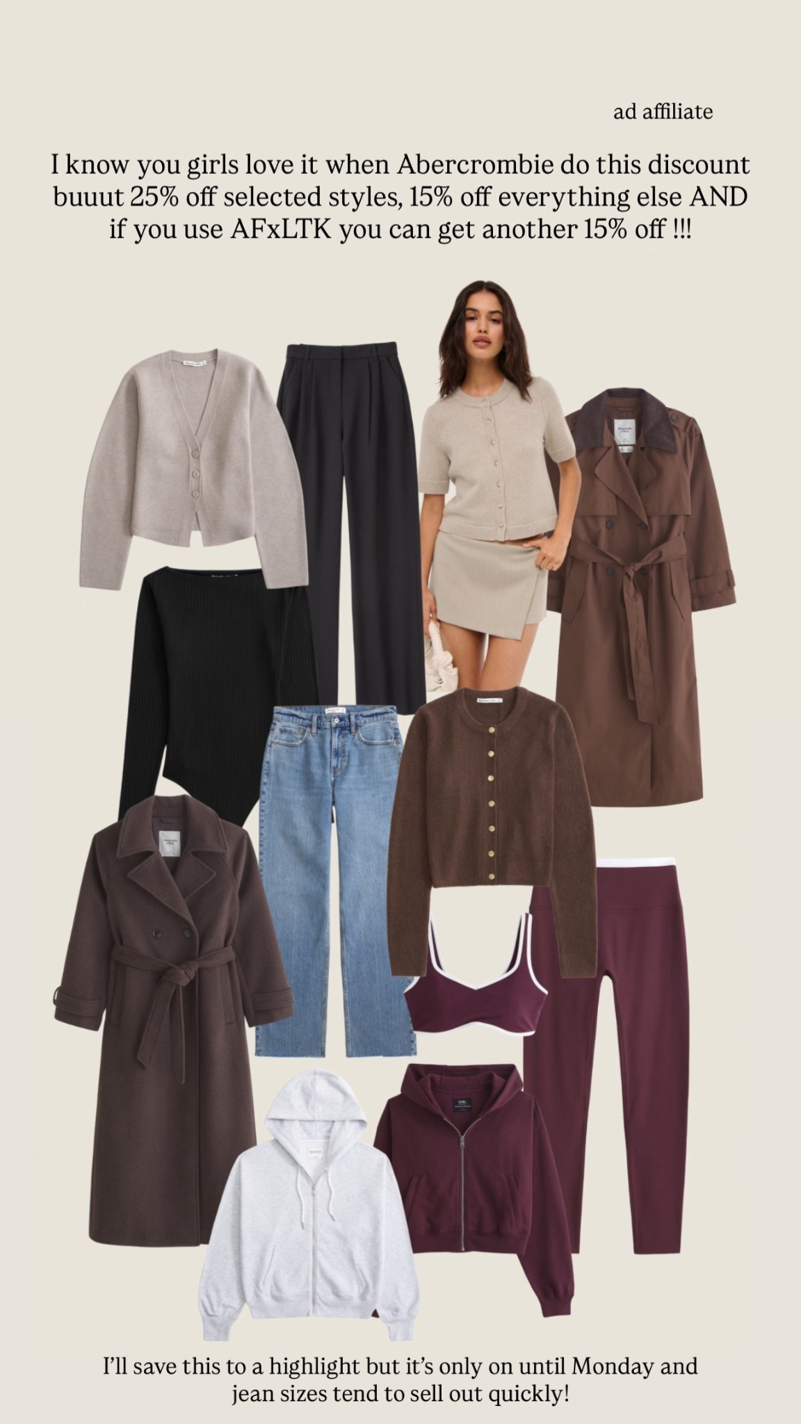 Abercrombie favourites, 25% off selected styles, 15% off everything else and he’s AFxLTK for 15% off on top of that!!! 


#LTKautumn #LTKjeans #LTKuk