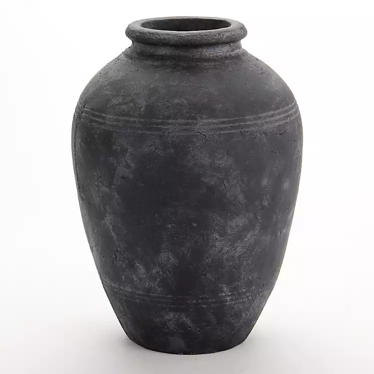 New! Black Terracotta Vase, 13 in. | Kirklands