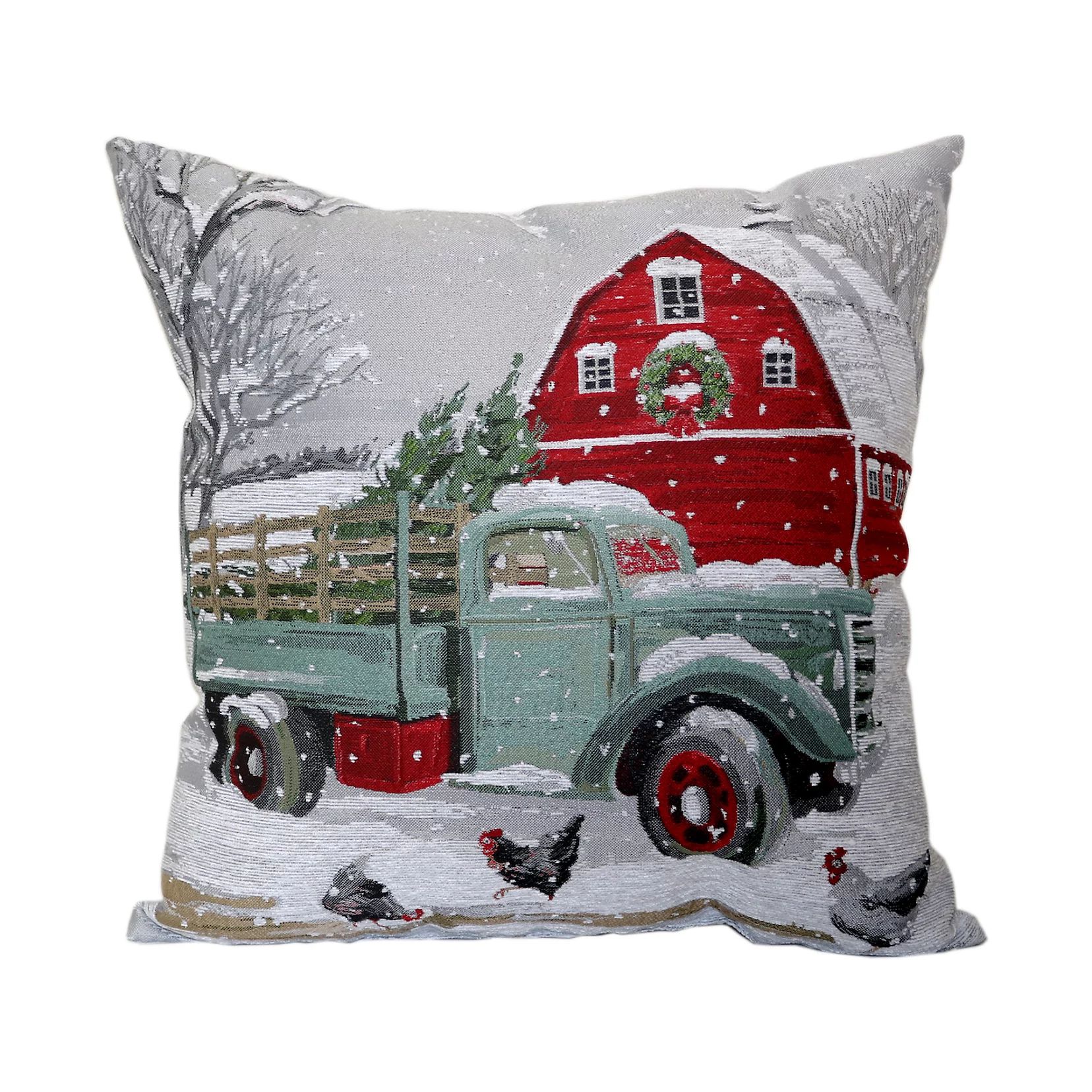 St. Nicholas Square® Truck & Barn Holiday Tapestry Throw Pillow | Kohl's