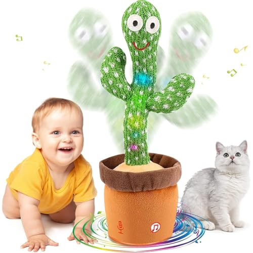 MILEGI Dancing Talking Cactus Baby Toys 6-12 Months, Singing Cactus Baby Toy Mimicking Toy, Repeats What You Say, Interactive Light Up Toddler Infant Toys Gifts, Sing+Dancing+15S Recording+LED | Amazon (US)