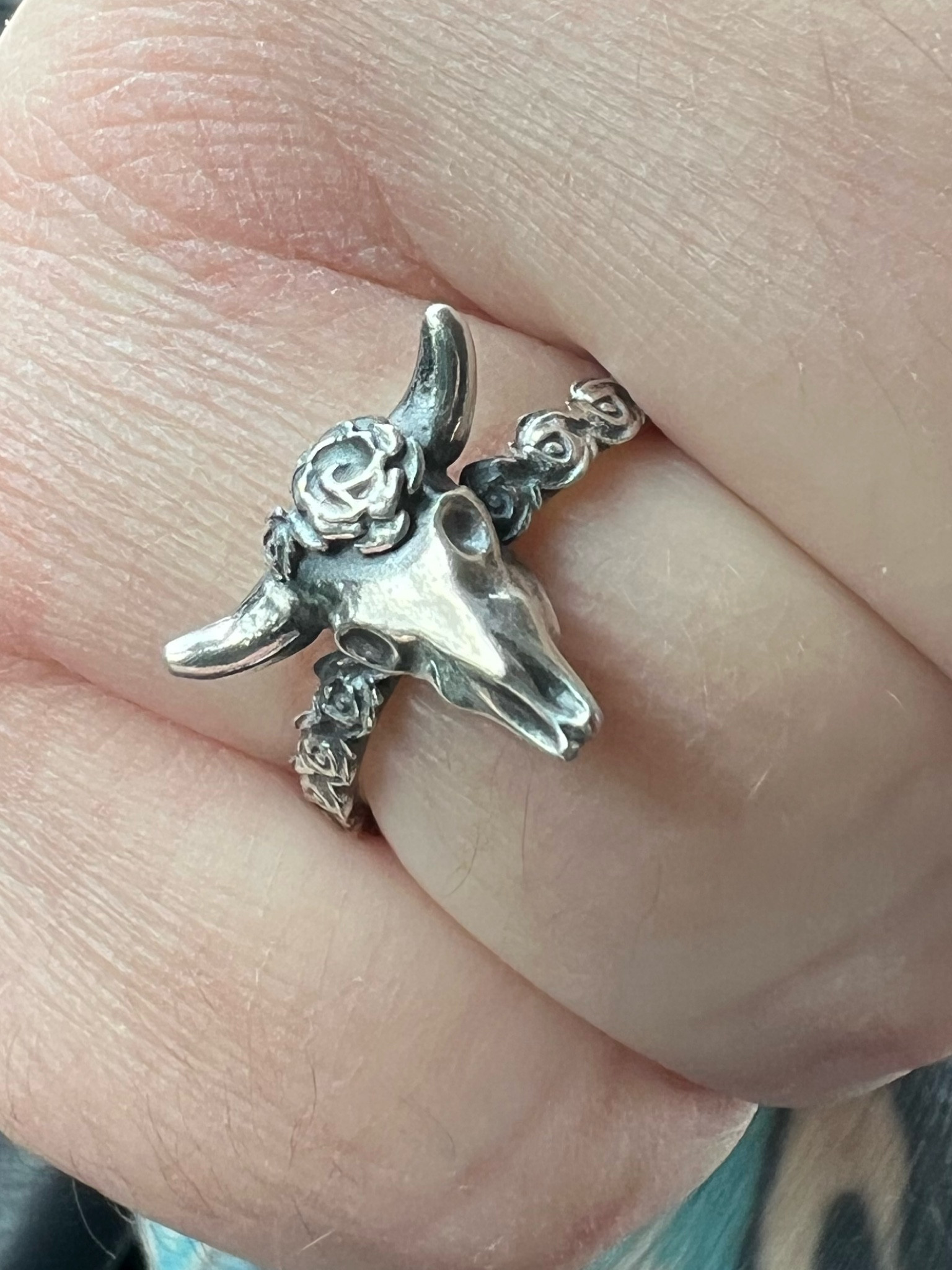 James Avery Bull skull ring. Absolutely love it has roses on the band.

#LTKGiftGuide #LTKFindsUnder100 #LTKBeauty