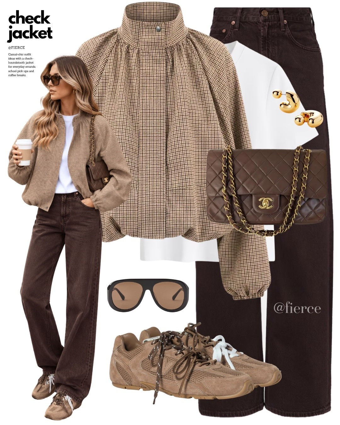Check jacket chocolate brown jeans Miu Miu suede

#LTKuk #LTKautumn #LTKeurope