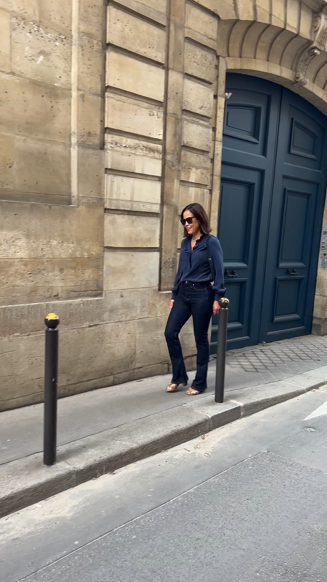 Spring Outfit 
Add gold shoes when in doubt 
Sèzane Chlo wearing size 6, regular size 
J. Crew flare denim in regular size, linking similar
Sèzane gold sandals in regular size 

#LTKWatchNow #LTKStyleTip #LTKOver40