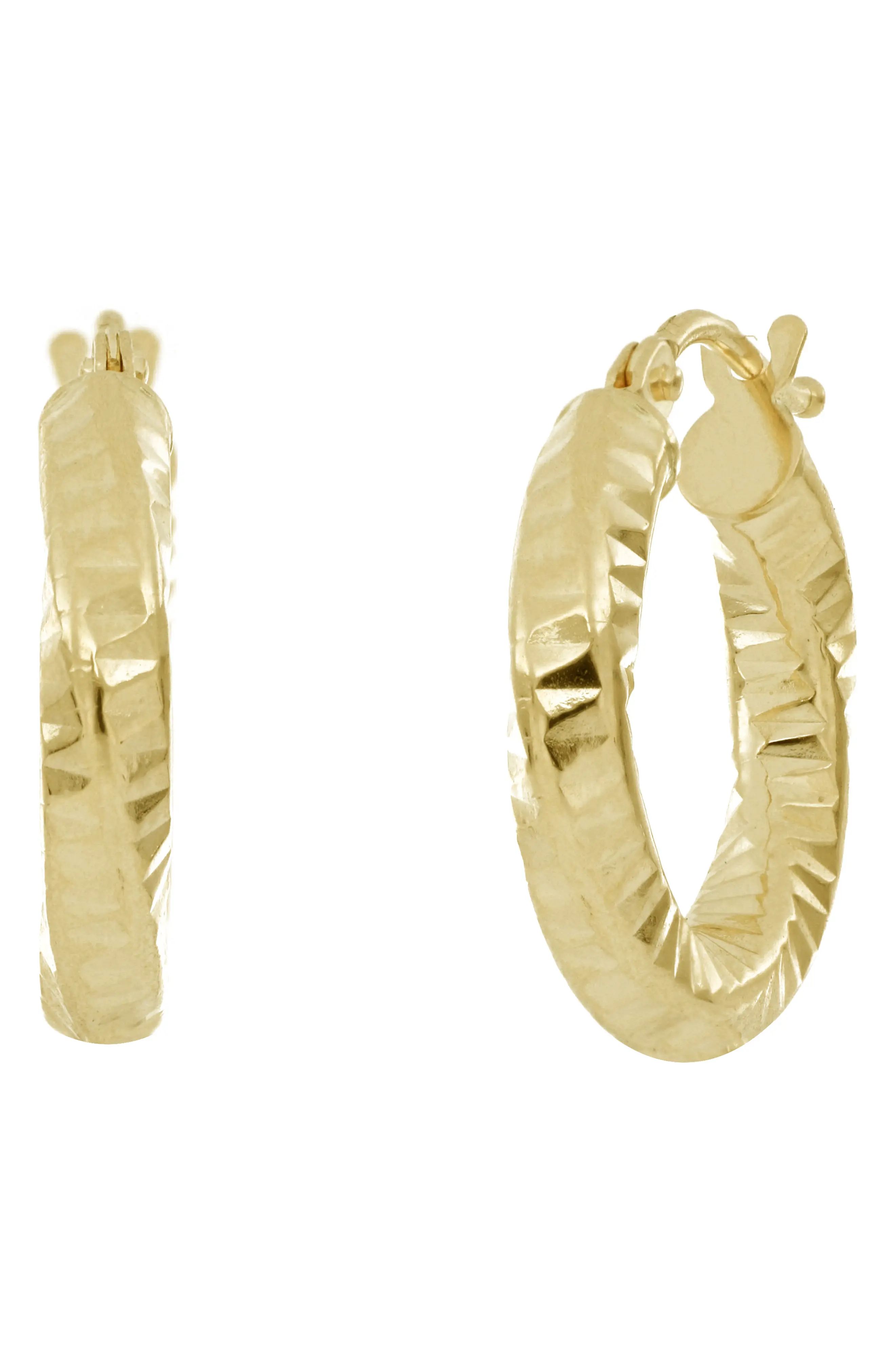 Bony Levy 14K Gold Twisted Texture Hoop Earrings in 14K Yellow Gold at Nordstrom | Nordstrom