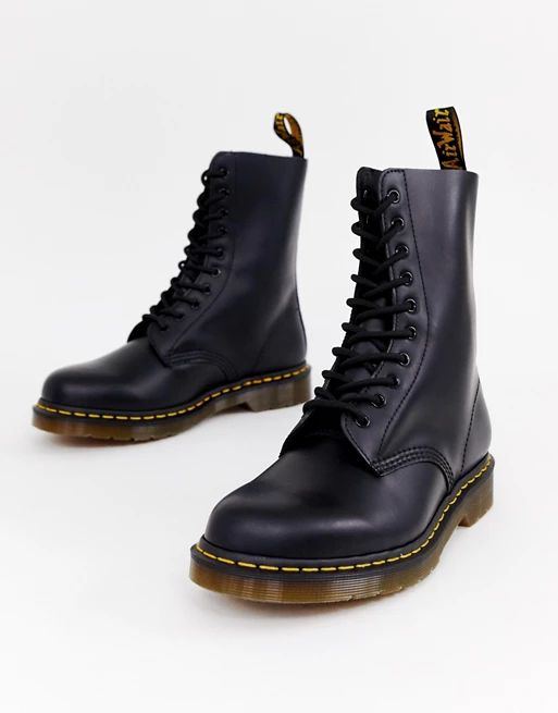 Dr Martens 1490 10-eye boots in black | ASOS IE