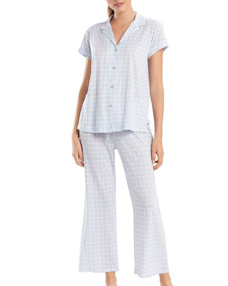 Natori Lattice Print Short-Sleeve Pajama Set | Neiman Marcus