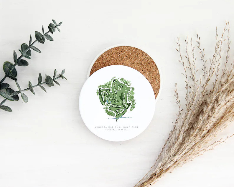 Augusta National Golf Club Ceramic Coasters, Home and Office Decor, Sports Theme Coasters, Gift f... | Etsy (US)