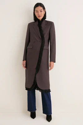 Chocolate Plum Double Wool Suiting Long Coat | Tuckernuck (US)