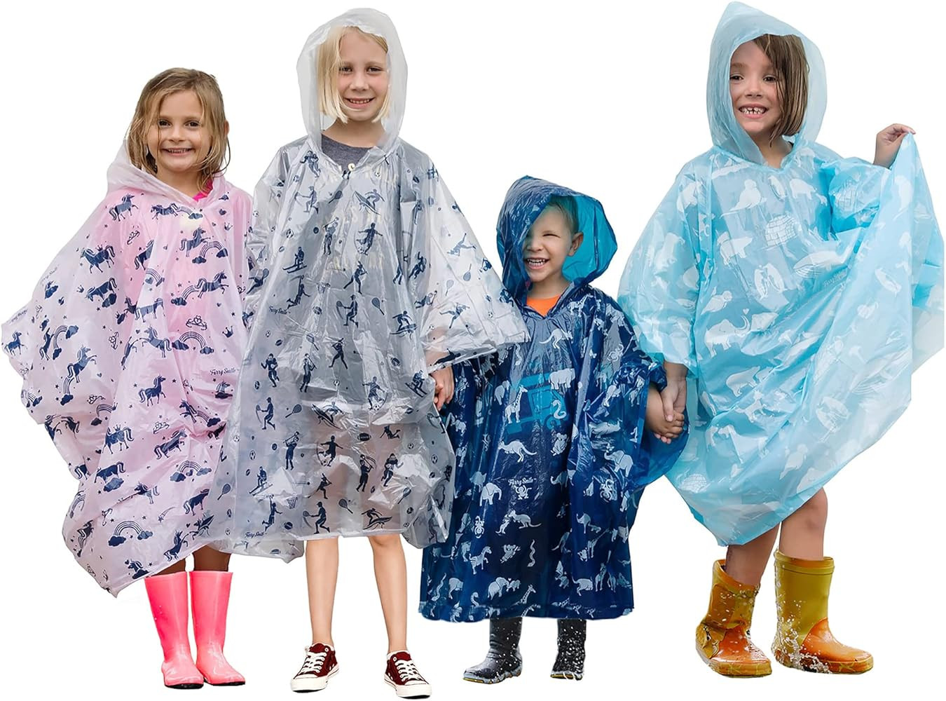 Disposable Rain Ponchos Kids - Emergency Kids Rain Poncho - 4 Pack of Youth Size Hooded Ponchos f... | Amazon (US)