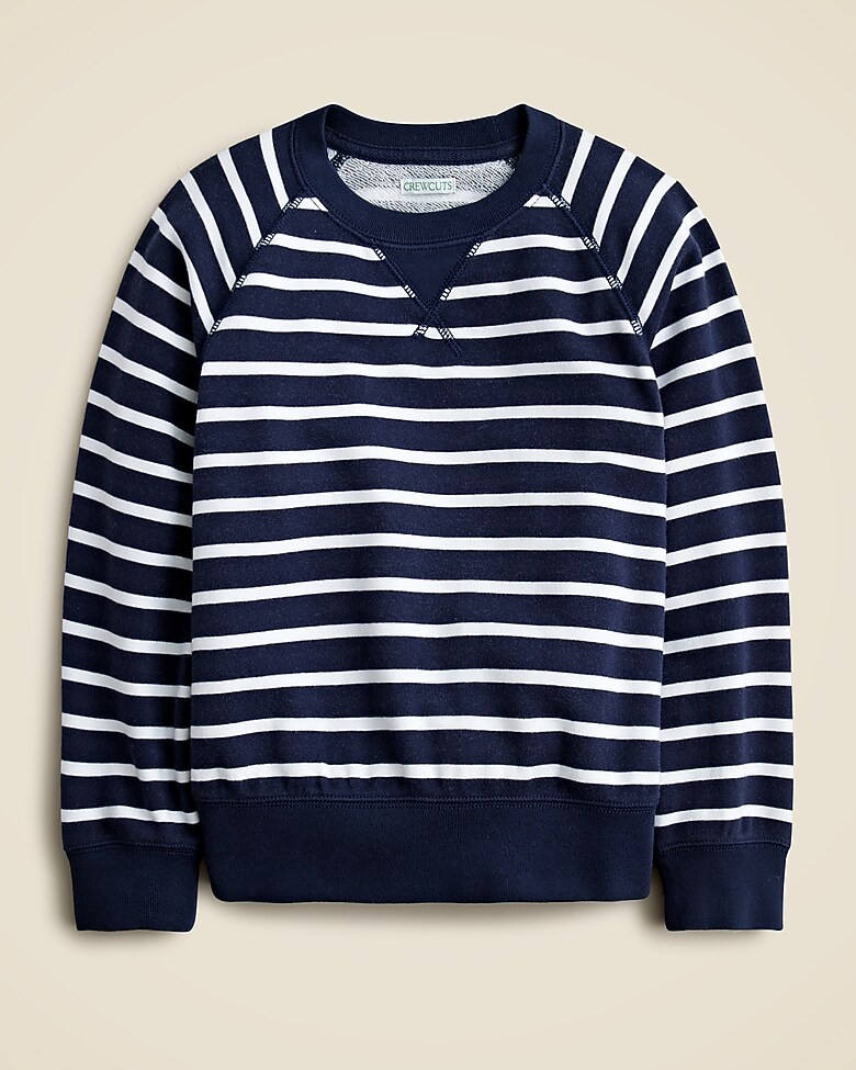 KID by Crewcuts garment-dyed crewneck sweatshirt in stripe | J. Crew US