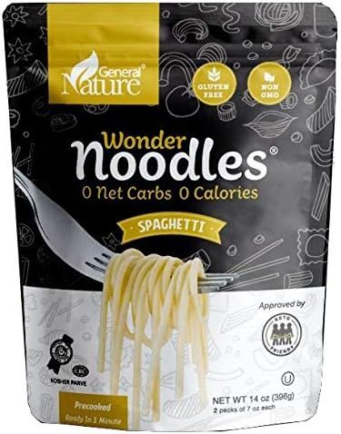 Wonder Noodles 2 Pack Keto Pasta - Zero Carb Noodles - Kosher, Vegan Friendly, No Sugar, No Fat - Re | Amazon (US)