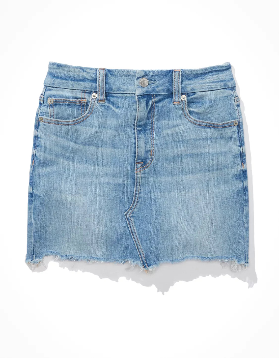 AE High-Rise Curvy Denim Mini Skirt | American Eagle Outfitters (US & CA)