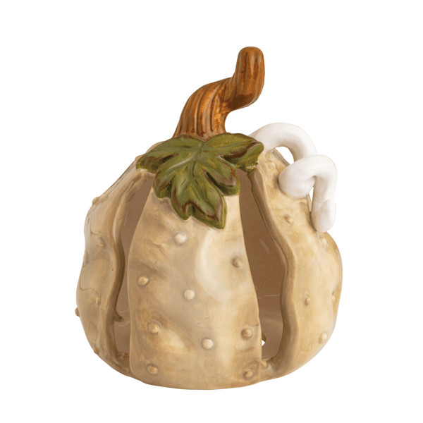 Medium Beige Stoneware Pumpkin | Mud Pie