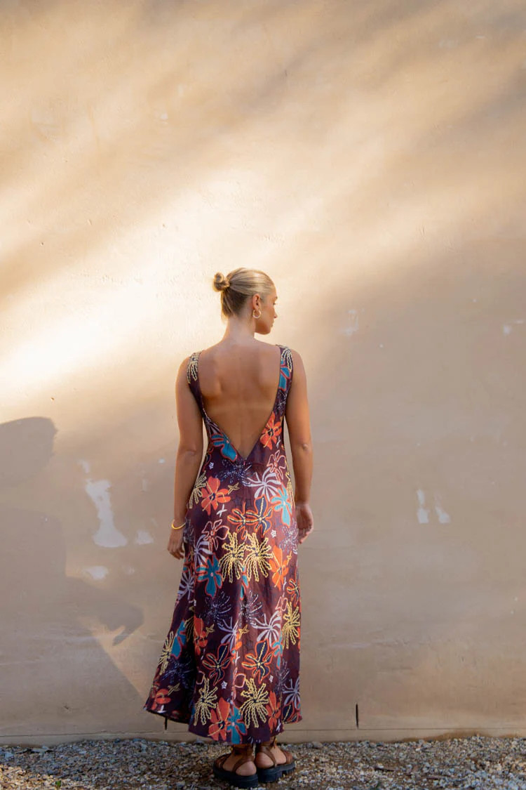 Art Of Bloom Bias Cut Maxi Dress Exotica | VRG Grl