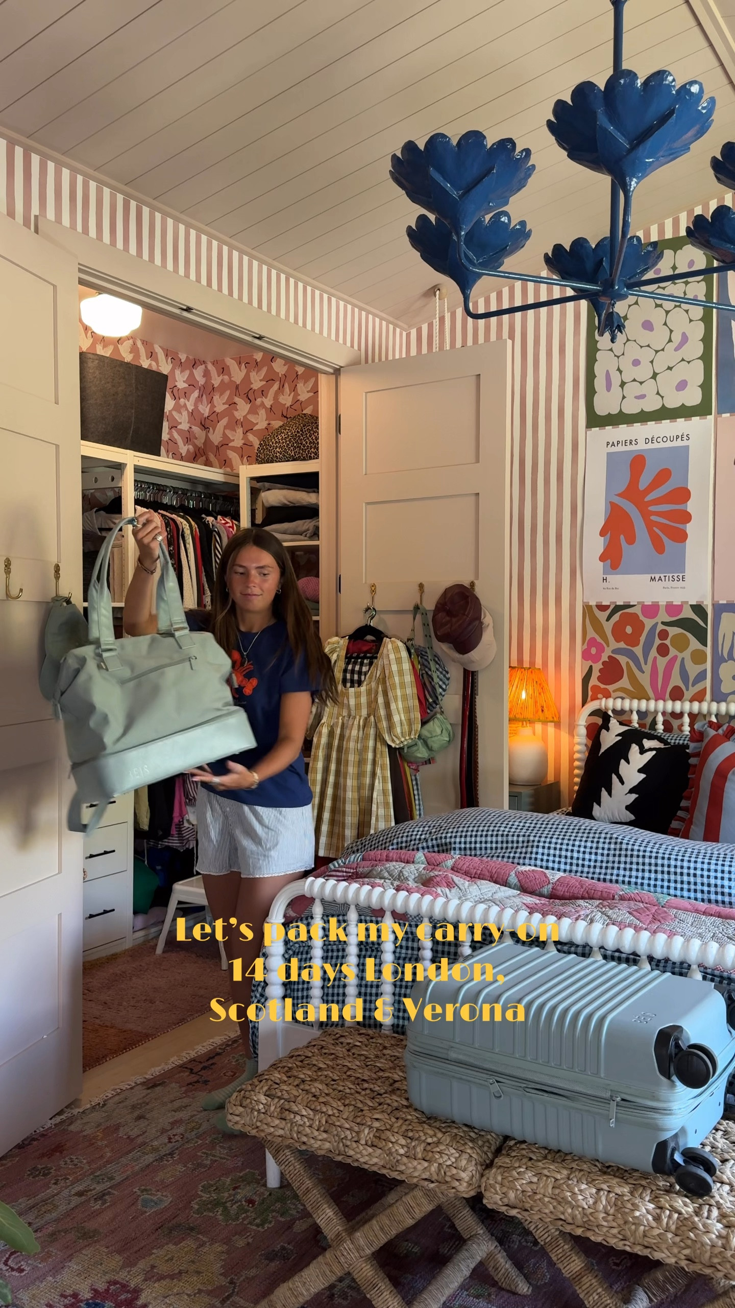 Pack with Ella for our trip! Everything for 14 days in London, Scotland & Verona in carry-on luggage (everything not shown😅)!