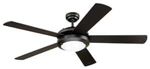 Westinghouse 7801665 Comet Two-Light 52-Inch Reversible Five-Blade Indoor Ceiling Fan, Matte Black w | Amazon (US)