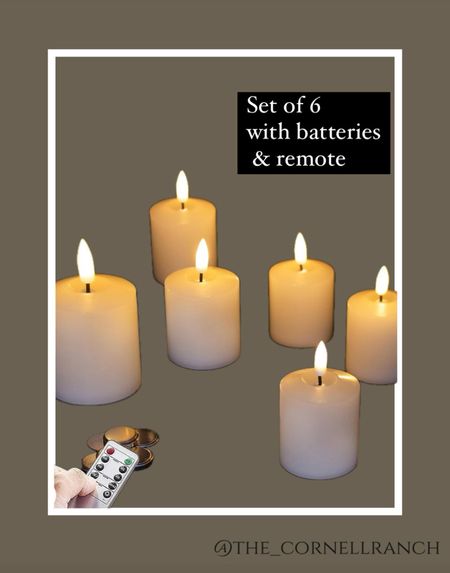 Flame less Candles set of 6
Comes with remote and batteries
Linking extra batteries too  



#LTKSeasonal #LTKHome