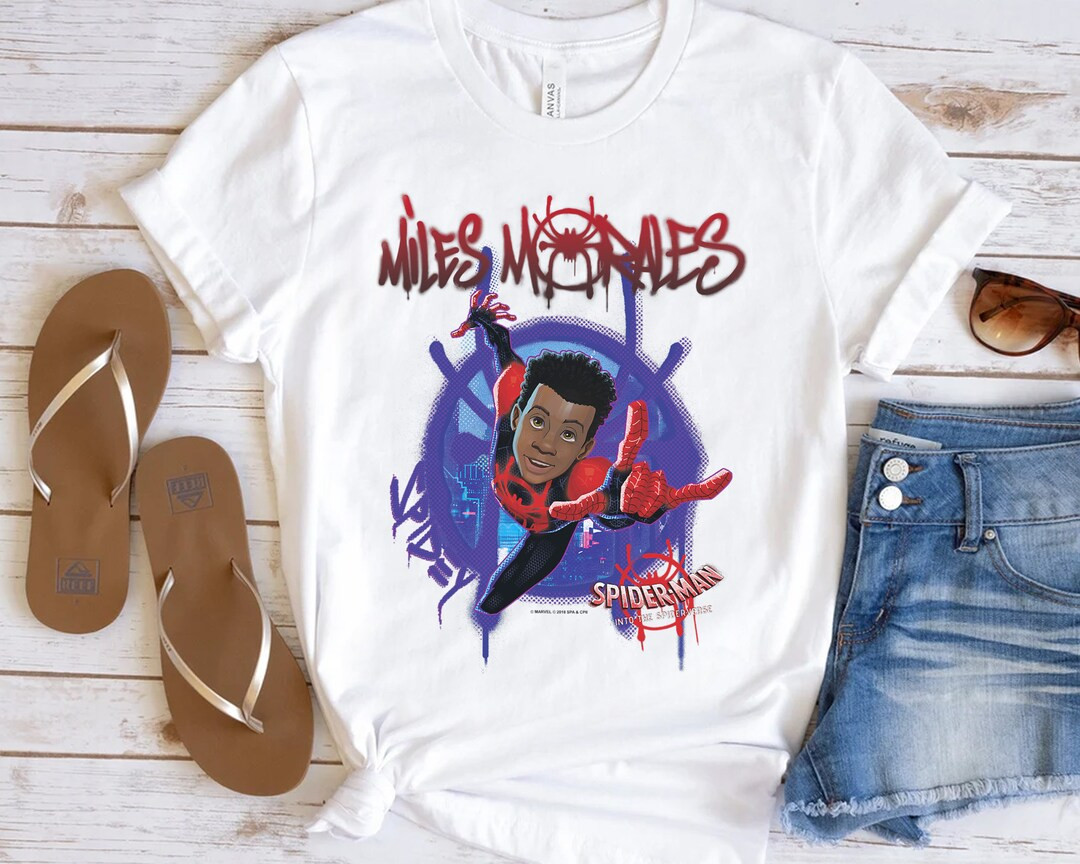 Marvel Spider-Man Spiderverse Miles Morales Splat Shirt, Marvel Studios Tee, Unisex T-shirt Famil... | Etsy (US)