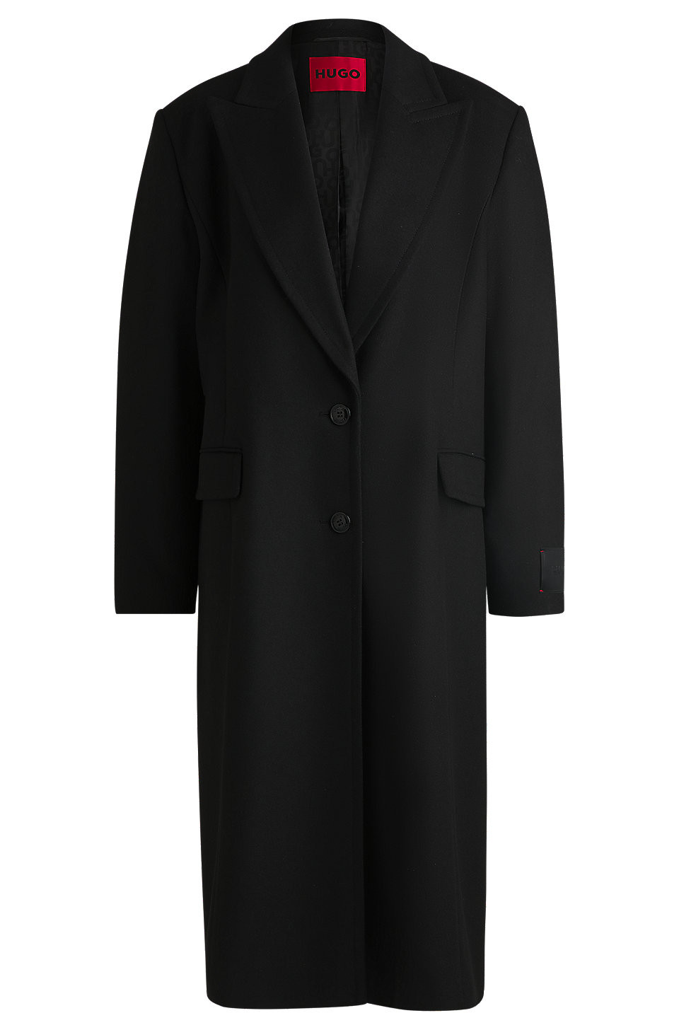 Long-length regular-fit coat with peak lapels | Hugo Boss (UK)