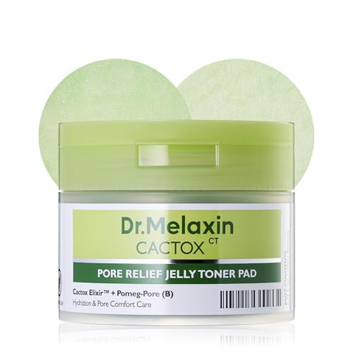 Dr. Melaxin Cactox Pore Relief Jelly Toner Pads, Cooling & De-Puffing Toner Pads for Enlarged Pores, Hydrating Cactus Gel Pads for Puffy Skin, 170ml (60 Pads) | Amazon (US)