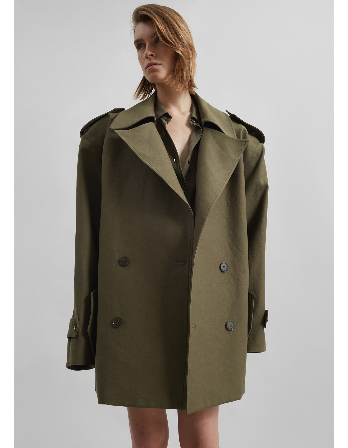 ZURICH OVERSIZED SHORT TRENCH COAT | David Jones (Australia & New Zealand)