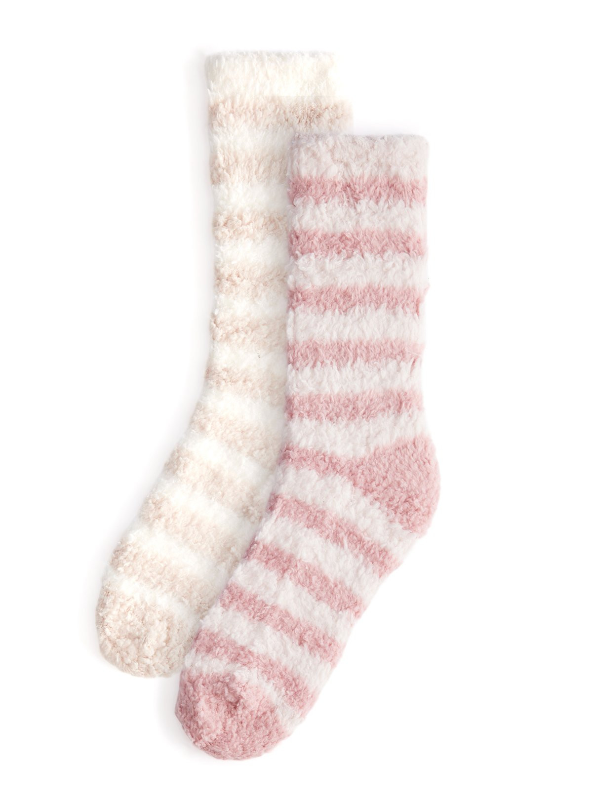 Beige Striped Fluffy Cosy Socks 2 Pack 4-8 | Tu Clothing