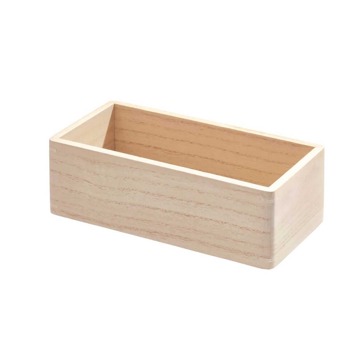 THE HOME EDIT Medium Wooden Bin Organizer Sand | The Container Store