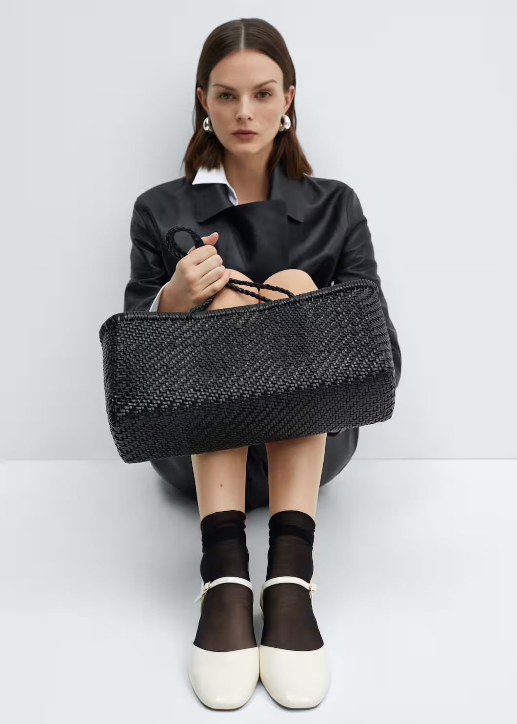 Braided leather bag -  Woman | Mango United Kingdom (Channel Islands) | MANGO (UK)