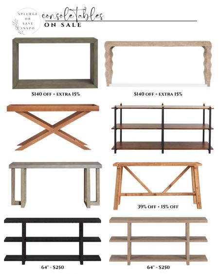 Modern console table wooden. Rustic console table black. Storage console table shelves. White oak console table concrete. 

#LTKsalealert #LTKhome #LTKFind
