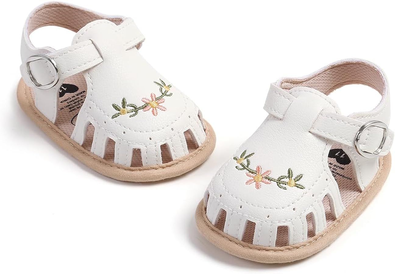 GDSDYM Infant Baby Girls Summer Sandals with Flower Bowknot Soft Sole Newborn First Walker Crib D... | Amazon (US)