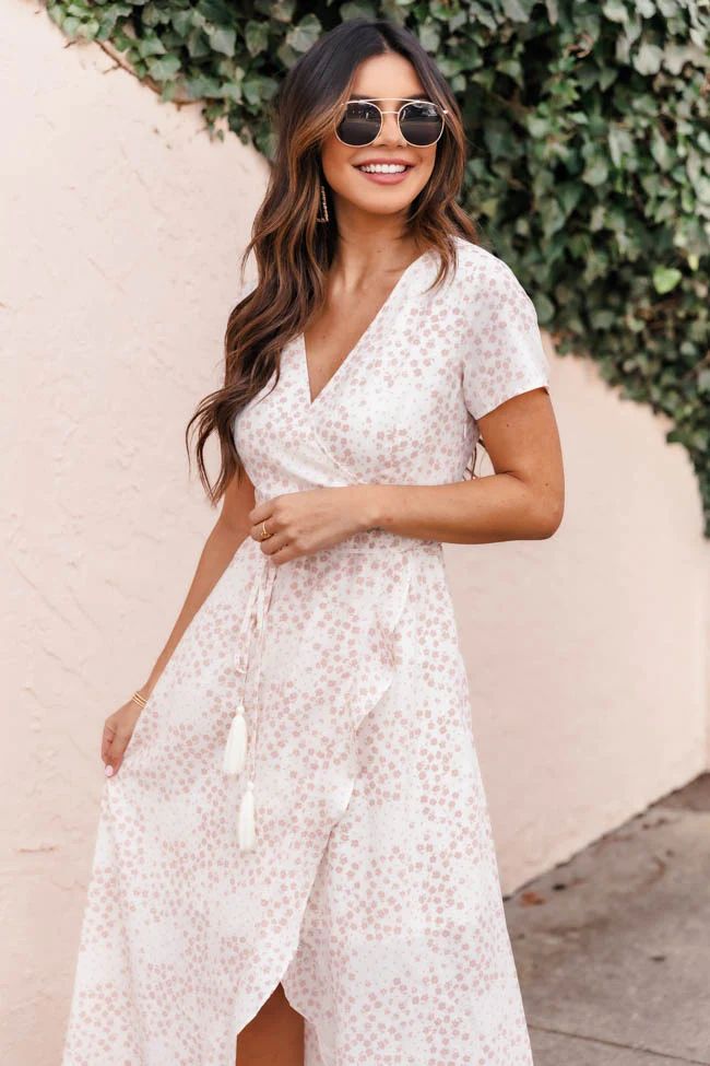 Wrapped Up In Time Floral Ivory Dress | The Pink Lily Boutique