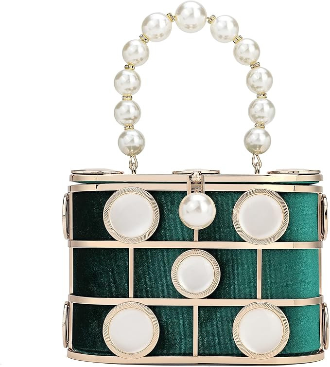 Evening Handbag Women Clutch Purses with Pearl Diamonds for Wedding Prom Birthday Party Dinner Ac... | Amazon (US)