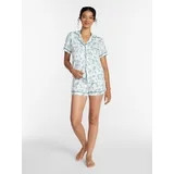 Joyspun Women's Dreamy Soft Collection Notch Collar Top and Shorts Pajama Set, 2-Piece, Sizes XS-... | Walmart (US)