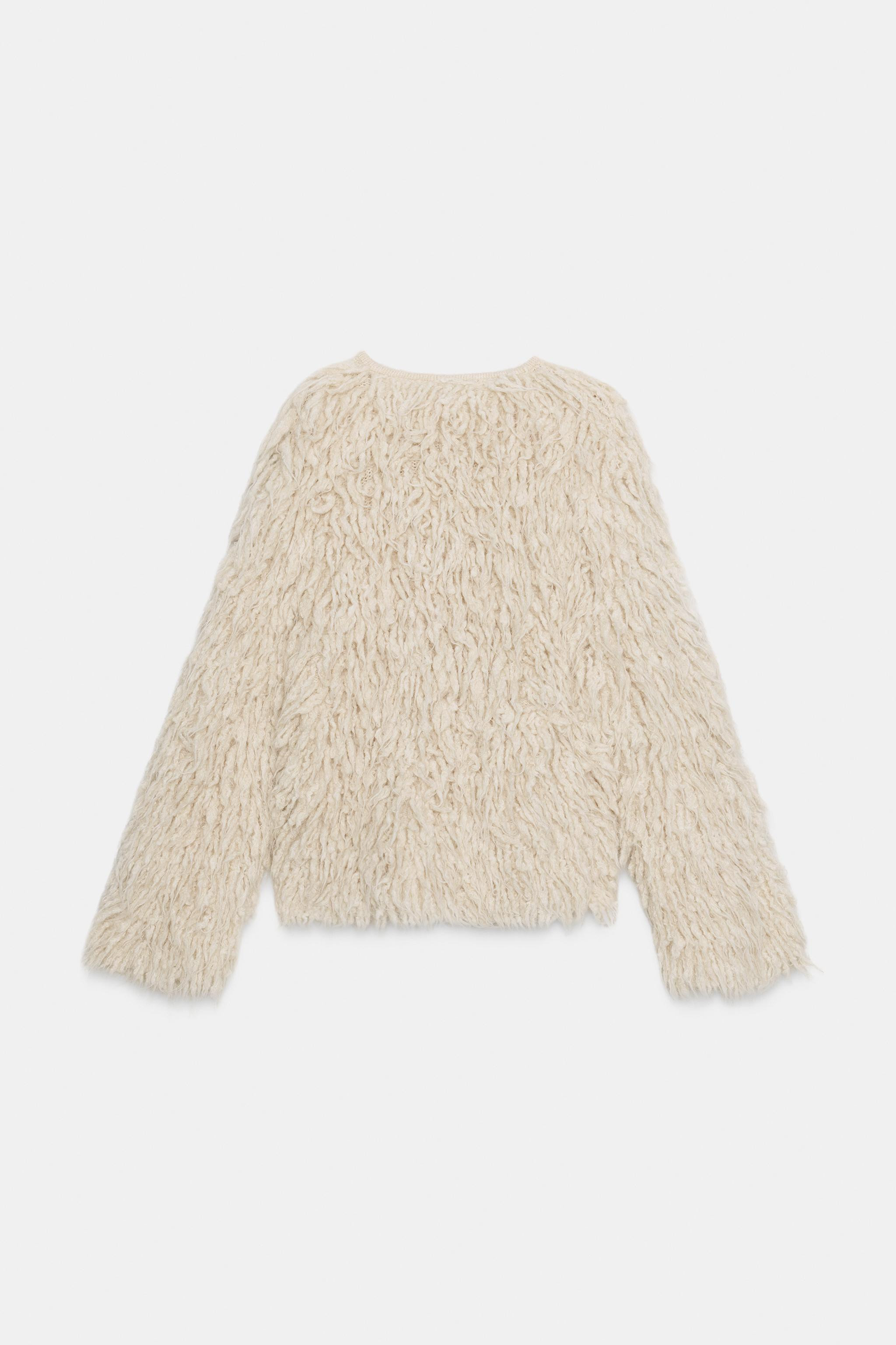 FRINGED BRUSHED EFFECT CARDIGAN | Zara US