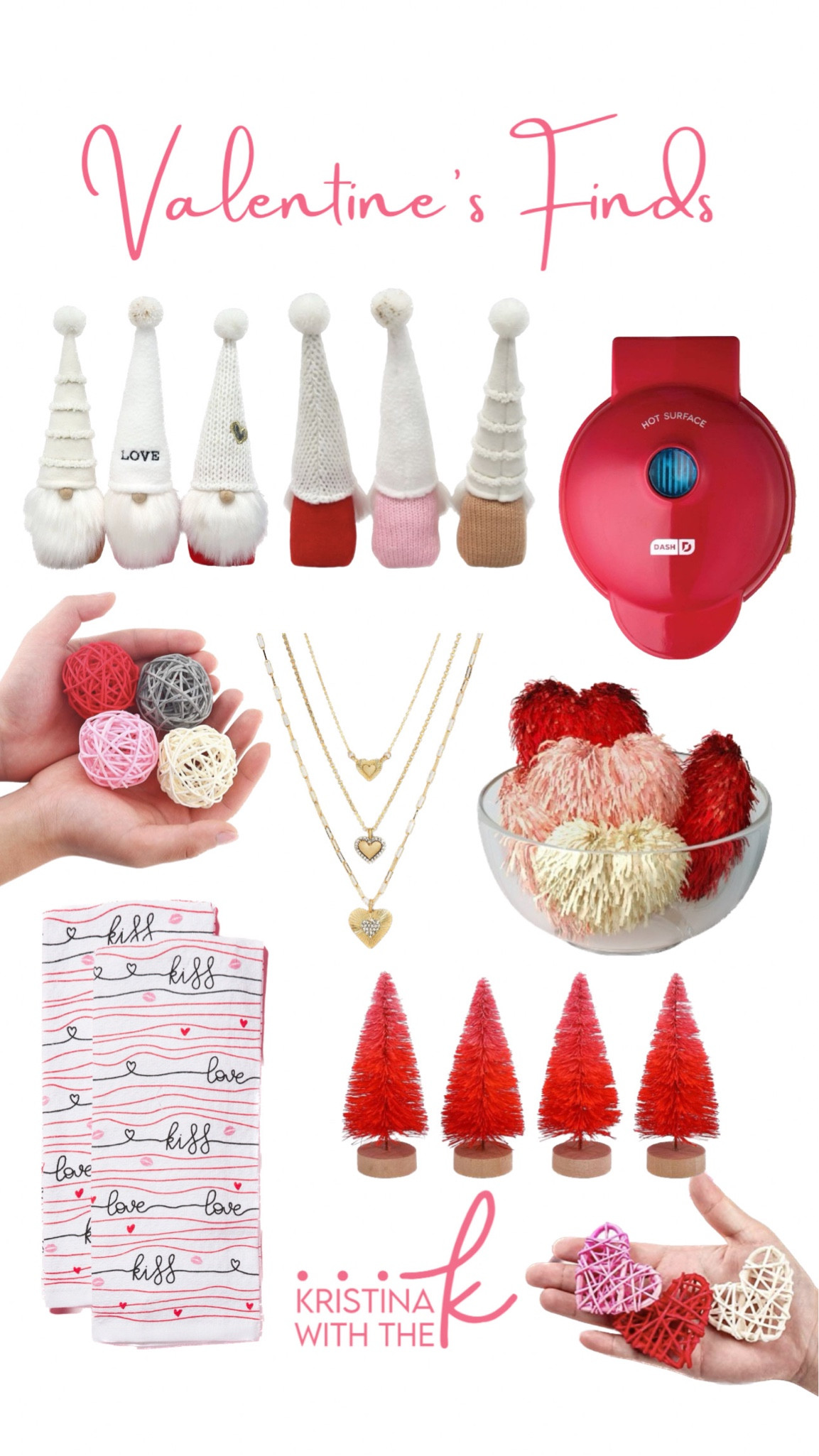 Target decor. Amazon decor. Home goods. Red waffle maker. Kitchen decor.  Seasonal decor. Home decor. Pink & red. Valentine’s Day. Valentine decor. Heart jewelry. Heart necklace. Valentines necklace. Valentines decor. #valentinesday 

#LTKhome #LTKunder50 #LTKSeasonal