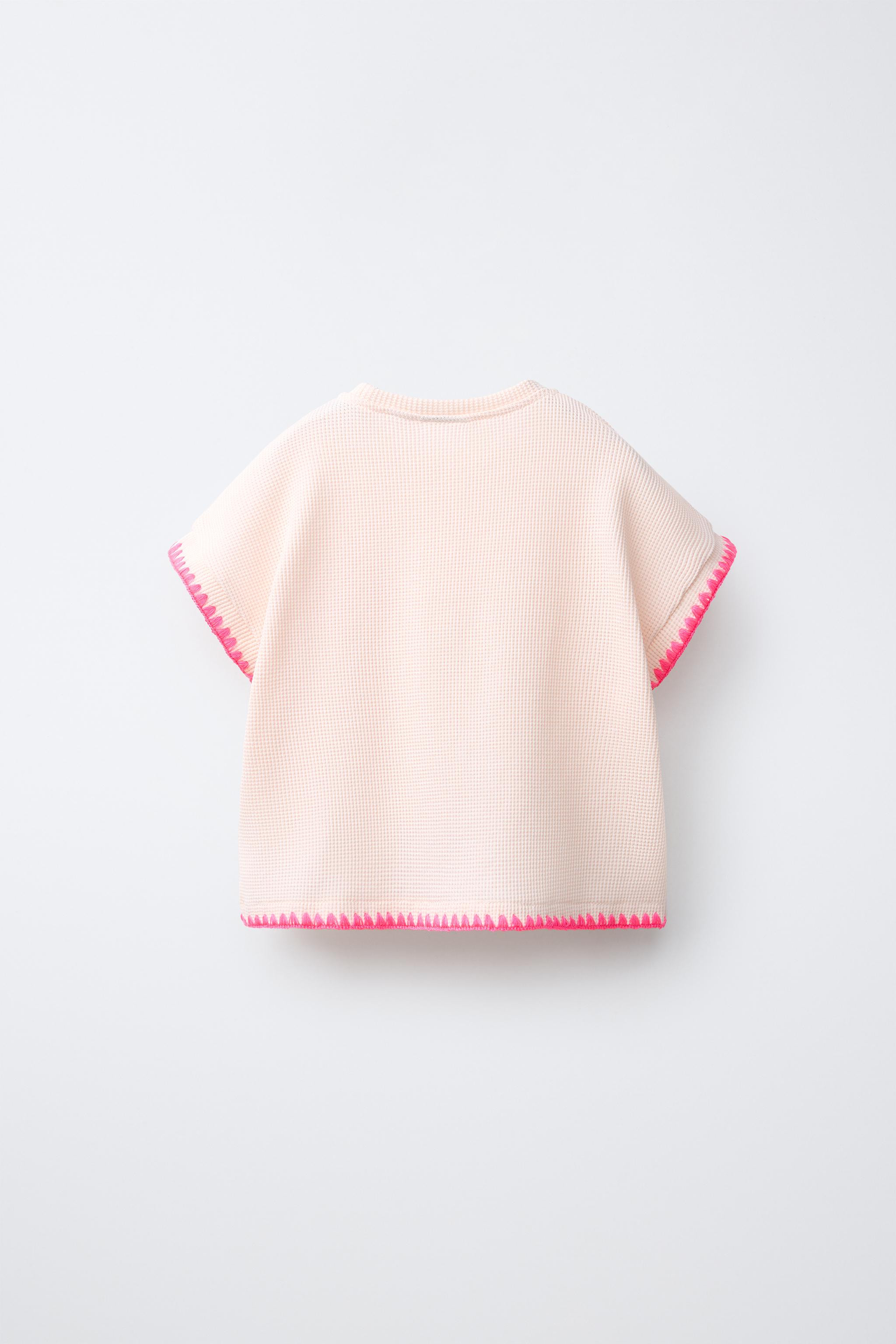 FLUORESCENT CONTRAST WAFFLE-KNIT T-SHIRT | Zara UK