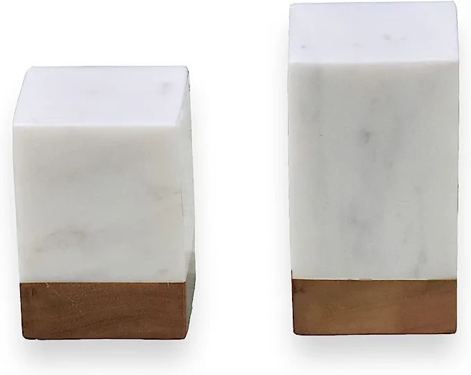 Amazon.com: Wood & Marble Decorative Book Ends to Hold Books, Bookends for Shelves : Office Produ... | Amazon (US)