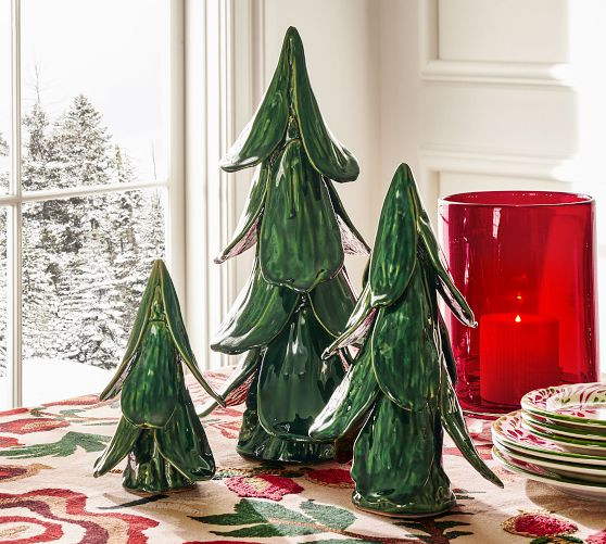 Ceramic Green Glossy Tree | Pottery Barn (US)