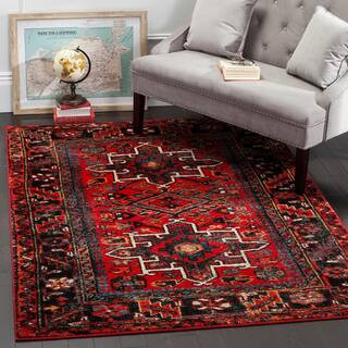 SAFAVIEH Vintage Hamadan Red/Multi 8 ft. x 10 ft. Floral Border Area Rug-VTH211A-8 - The Home Dep... | The Home Depot