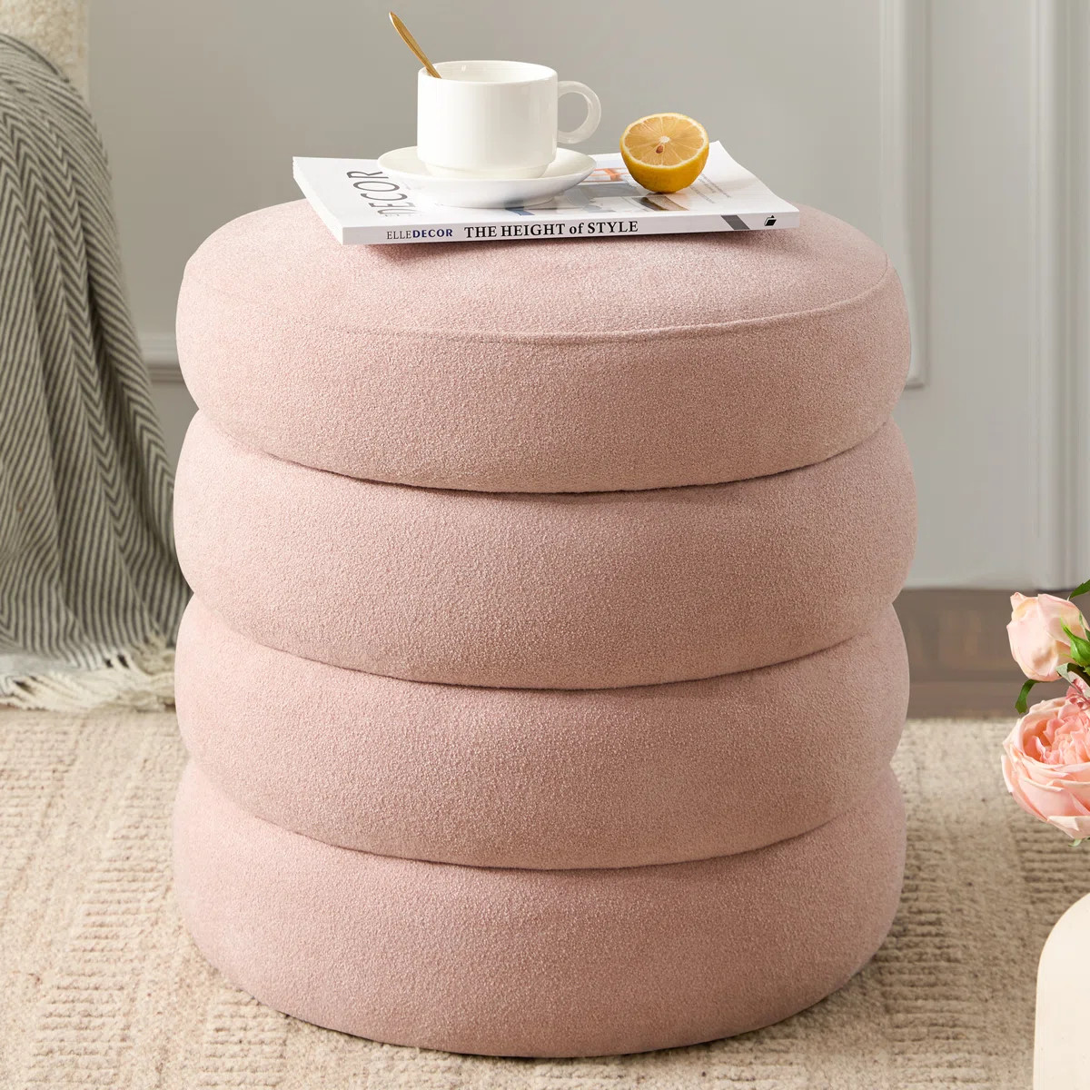 17'' Wide Boulce Round Storage Ottoman | Wayfair North America