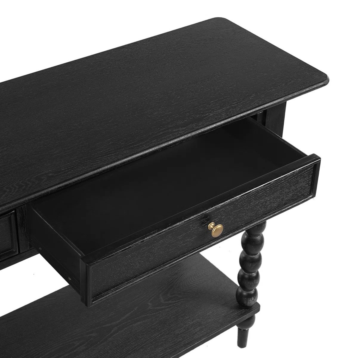 Liora Retro Console Table With 2 Drawers, Shelf, And Spherical Column Legs | Wayfair North America