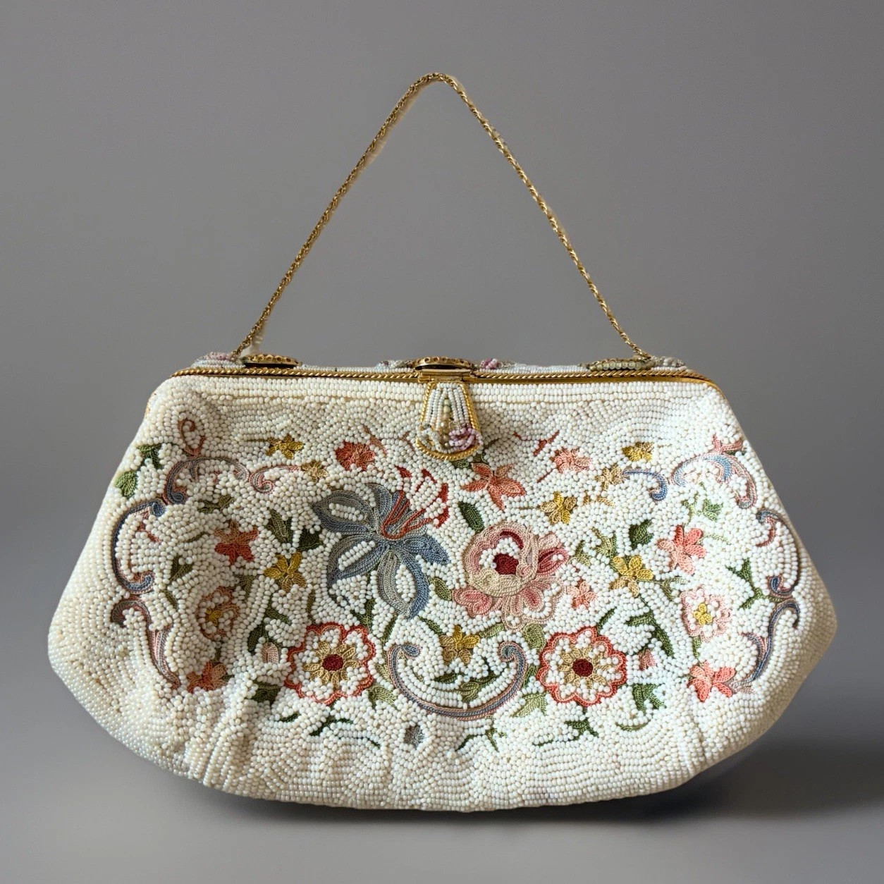 Vintage Handbag Purse Bags By Josef France Art Deco Floral Hand Micro Beaded | eBay US