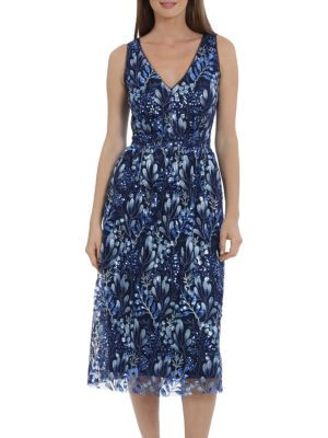 Floral Sequin A-line Midi Dress | Saks Fifth Avenue OFF 5TH