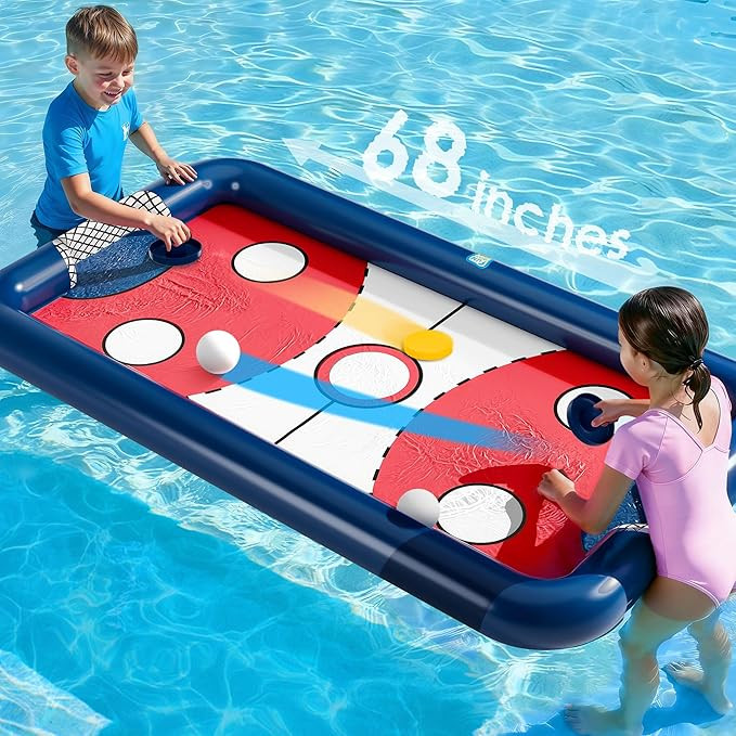 Funscape Kids Hockey Pool Game Toys, Big Inflatable Water Play Floating Toy, Fun Swimming Pool Fl... | Amazon (US)