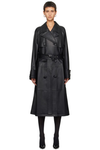 Black Betty Faux-Leather Trench Coat | SSENSE