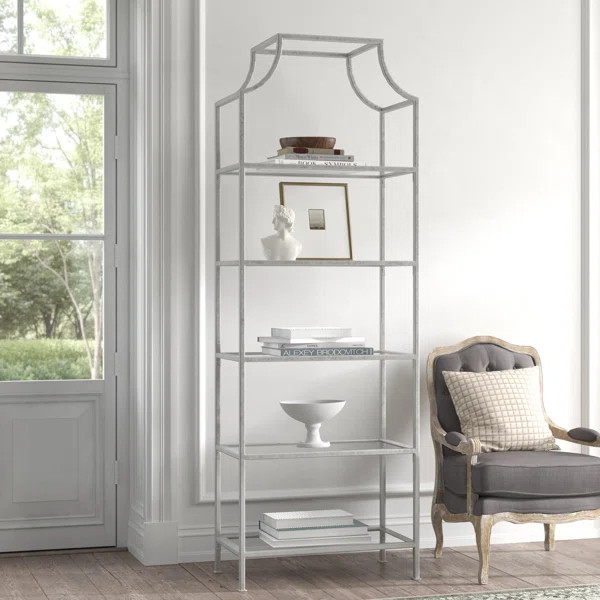 Alyssa 83.88'' H x 30'' W Steel Etagere Bookcase | Wayfair North America